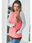 Coral, Olive, & Grey Hoodie Sweatshirt