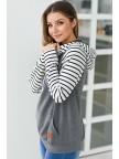 In The Hamptons Grey Zipper Hoodie Sweatshirt