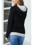 Basic Black Zipper Hoodie Sweatshirt