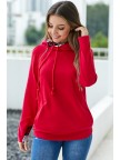 Cranberry Plaid Zipper Hoodie Sweatshirt