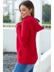 Cranberry Plaid Zipper Hoodie Sweatshirt