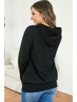 Black HalfZip Hoodie Sweatshirt
