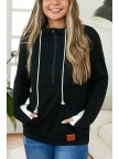 Black HalfZip Hoodie Sweatshirt