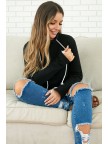 Black HalfZip Hoodie Sweatshirt