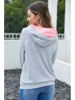 Polka Dot Pink Zipper Hoodie Sweatshirt