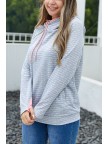 Polka Dot Pink Zipper Hoodie Sweatshirt
