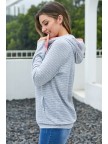 Polka Dot Pink Zipper Hoodie Sweatshirt