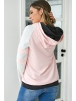 Pink Track Baseball Hoodie Sweatshirt