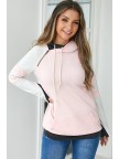 Pink Track Baseball Hoodie Sweatshirt