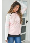 Pink Track Baseball Hoodie Sweatshirt