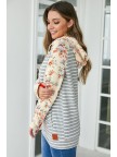 Orange Floral Accent DoubleHood Sweatshirt