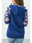 Navy Floral Baseball Hoodie Sweatshirt