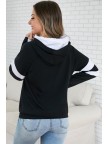Varsity Black Zipper Hoodie Sweatshirt