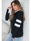 Varsity Black Zipper Hoodie Sweatshirt