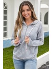 Grey Dot HalfZip Hoodie Sweatshirt