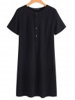 Women Plus Size Linen Vintage Shirt Dresses