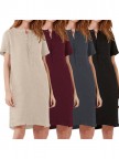 Women Plus Size Linen Vintage Shirt Dresses