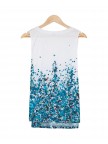 Distinctive Print VNeck Sleeveless Top