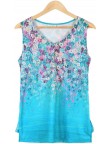Attractive VNeck Sleeveless Printed Top