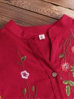 Bestdealfriday Embroidery Cotton Casual Floral Shirts Tops