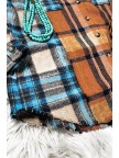 Casual Contrast Plaid Buttoned Shirt