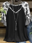 Casual LeopardPrint Leopard Short Sleeve Shirts & Tops