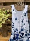 Large Size Floral Print Lapel Shirt