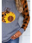 Women's Tshirts Plaid Pumpkin Print Tshirt