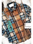 Casual Contrast Plaid Buttoned Shirt