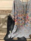 Irregular Print Fashion Women’s Short Sleeves Blouse