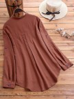 Cat Print Long Sleeve Blouse Colorful Button Shirt
