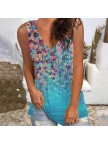 Attractive VNeck Sleeveless Printed Top