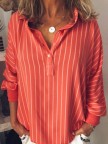 Casual V Neck Printed Blouse
