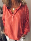 Casual V Neck Printed Blouse