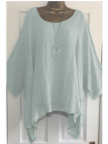 Printed/Dyed Casual Batwing Crew Neck Plus Size Blouse