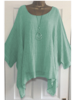 Printed/Dyed Casual Batwing Crew Neck Plus Size Blouse