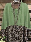 Casual Leopard Print VNeck Shirt & Top