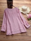 Vintage Cotton Side Buttons Embroidered Blouse