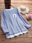 Vintage Cotton Side Buttons Embroidered Blouse