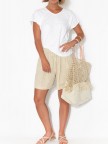 Cottonblend Linen Casual Holiday Plain Shorts
