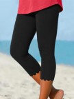 Solid Basic Capris Leggings