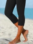 Solid Basic Capris Leggings