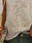 Floral Printed V Neck Casual Short Sleeve TShirt