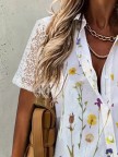 Collar Floral Casual Shirt