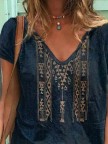 Casual V Neck Short Sleeve TShirt