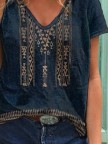 Casual V Neck Short Sleeve TShirt