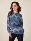 Crew Neck Geometric Casual Sweatshirt