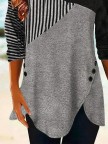 Round Neck Colorblock Daily Tunic Tops