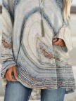 Round Neck Abstract Geometric Casual Tunic Tops