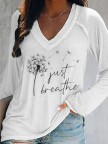 V Neck Dandelion Casual TShirt/Tee